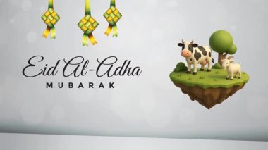 Kurban Bayramı Mübarek hareketli görüntü şablonu İslami süs ve soyut arkaplan tasarımı