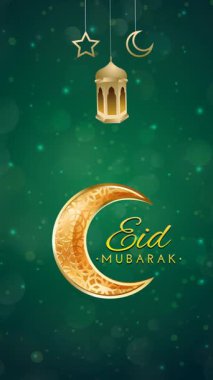 Kurban Mübarek hareketli, Ay İslami süsü ve soyut arkaplan tasarımı içeren video şablonu