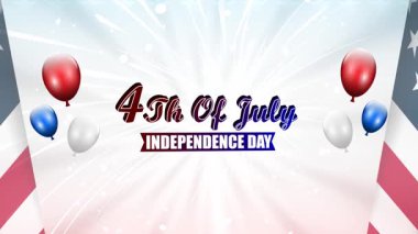 4 Temmuz Bağımsızlık Günü Soyut arkaplan tasarımı ile hareketli video