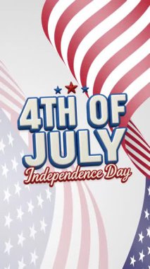 4 Temmuz Bağımsızlık Günü Soyut arka plan tasarımıyla hareketli video