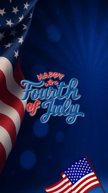 Bağımsızlık Günü 'nün 4 Temmuz' u kutlu olsun. Soyut arka plan tasarımıyla birlikte hareketli video.