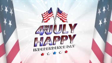 Bağımsızlık Günü 'nün 4 Temmuz' u kutlu olsun. Soyut arka plan tasarımıyla birlikte hareketli video.