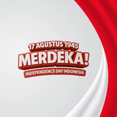 17 Ağustos Endonezya bağımsızlık günü bayrak ile grafik animasyon