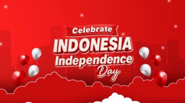 Endonezya 'nın bağımsızlık gününü 17 Ağustos hareketinin balon animasyonuyla kutlayın