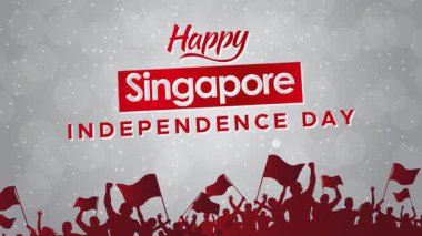 9 Ağustos Bağımsızlık Günü 'nün mutlu singapur' u. Kutlama hareketi grafik animasyonu.