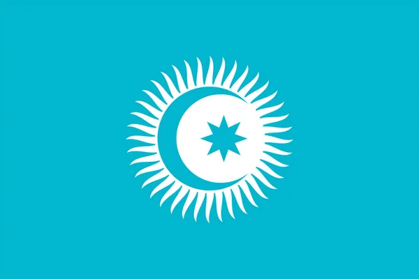 Флаг Организации Тюркоязычных Государств Отс Совет Сотрудничества Тюркоязычных Государств Голубой — стоковый вектор