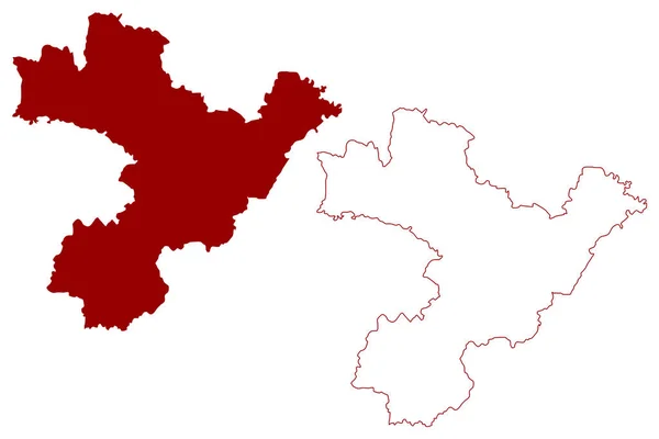 南ダービーシャー州 イギリス 北アイルランド連合王国 儀式的な郡ダービーシャー州 イギリス 地図ベクトル図 スケッチマップ — ストックベクタ