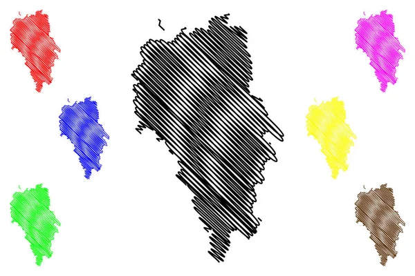 Große Nikobarinsel Republik Indien Nicobararchipel Indischer Ozean Kartenvektorillustration Kritzelskizze Tokieong — Stockvektor