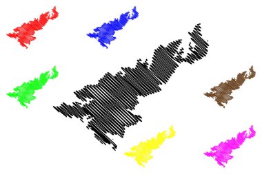 Amami Oshima Adası (Japonya, Doğu Asya, Japon takımadaları, Amami Adaları) harita vektör çizimi, çizim Amami Oshima haritası