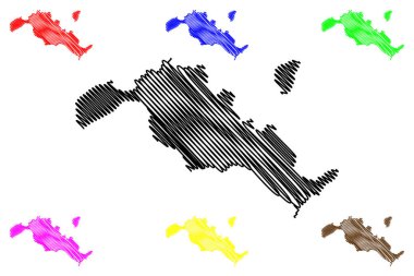 Heigun ve Kakezu adaları (Japonya, Doğu Asya, Japon takımadaları, Oki Adaları) harita çizimi, çizim haritası