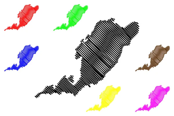 Ilha Goshoura Japão Ásia Oriental Arquipélago Japonês Mapa Ilustração Vetorial — Vetor de Stock
