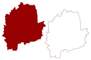 Doğu Hertfordshire metropolitan olmayan bölge (İngiltere Birleşik Krallığı ve Kuzey İrlanda, törensel ilçe Hertfordshire veya Herts, İngiltere) harita vektör çizimi, çizim haritası