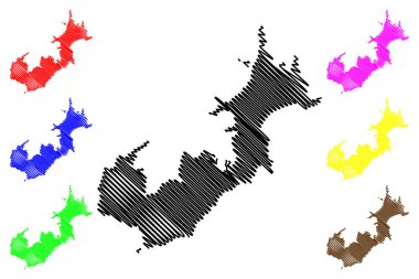 Kasado-jima adası (Japonya, Doğu Asya, Japon takımadaları) harita vektör çizimi, çizim çizimi Kasadojima haritası