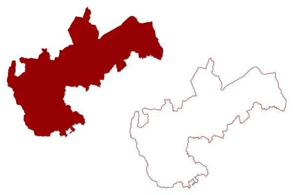 北ハートフォードシャー州非大都市圏 グレートブリテンおよび北アイルランド連合王国 儀式的な郡ハートフォードシャーまたはハーツ イングランド 地図ベクトル図 スケッチマップ — ストックベクタ