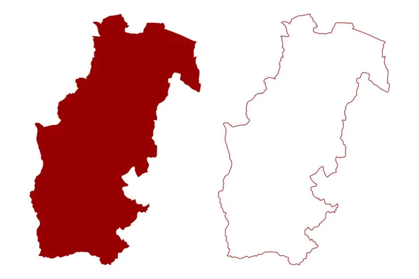 セヴェノークス非大都市圏 イギリスと北アイルランド連合王国 儀式的な郡ケント イギリス 地図ベクトル図 スケッチマップ — ストックベクタ