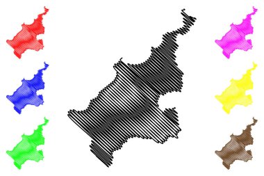 Naka-jima adası (Japonya, Doğu Asya, Japon takımadaları) harita vektör çizimi, çizim Nakajima haritası