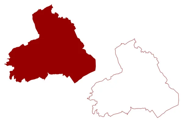 ペンドル非大都市圏 イギリスと北アイルランド 儀式的な郡ランカシャーまたはランス イギリス 地図ベクトル図 スケッチマップ — ストックベクタ