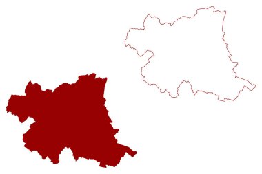 Charnwood metropolitan olmayan bölge, Borough (İngiltere Birleşik Krallığı ve Kuzey İrlanda, törensel ilçe Leicestershire veya Leics, İngiltere) harita vektör çizimi, çizim haritası