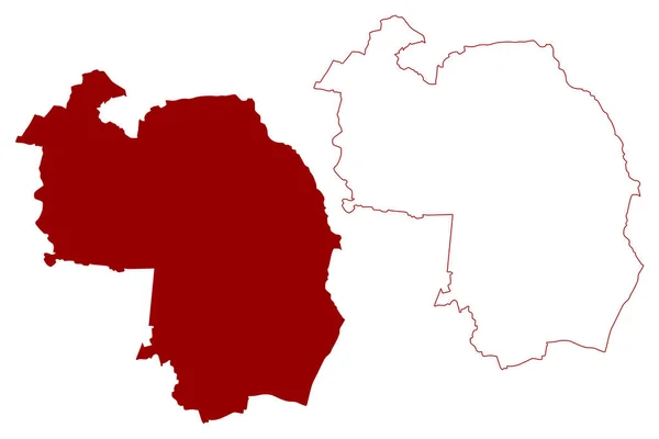 北ケスベン大都市圏以外の地域 イギリスと北アイルランド 儀式的な郡リンカーンシャーまたはリンカーン イングランド 地図ベクトル図 スケッチブック地図 — ストックベクタ