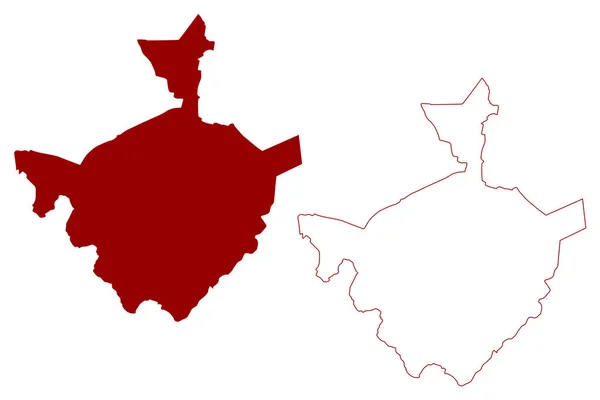 ノリッジ市と非大都市圏 イギリスと北アイルランド連合王国 儀式的な郡ノーフォーク イギリス 地図ベクトル図 スケッチマップ — ストックベクタ