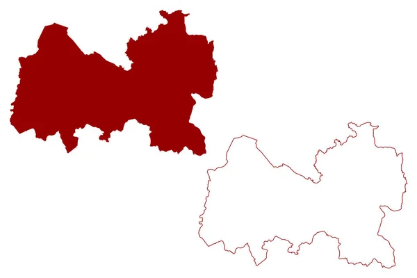 ギルフォード非大都市圏 イギリスおよび北アイルランド連合王国 儀式郡サリー イギリス 地図ベクトル図 スケッチ — ストックベクタ