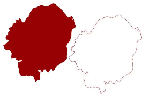 エルムブリッジ非大都市圏 イギリス 北アイルランド連合王国 儀式郡サリー イギリス 地図ベクトル図 スケッチ — ストックベクタ