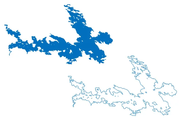 Lago Nyuk Rusia Federación Rusa República Karelia Mapa Vector Ilustración — Vector de stock