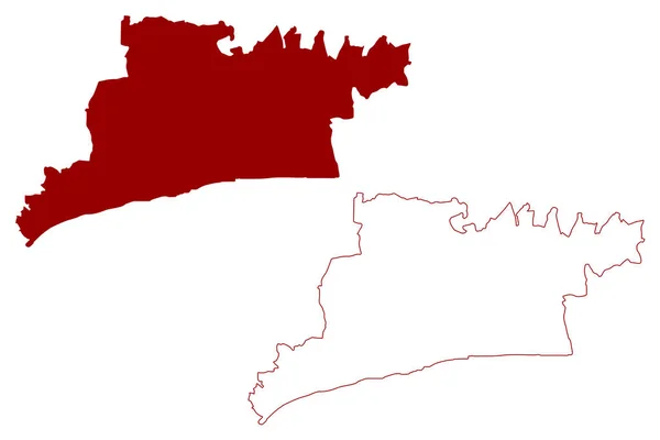 アーラン非大都市圏 イギリス 北アイルランド 儀式的な郡西サセックス イギリス 地図ベクトル図 スケッチマップ — ストックベクタ