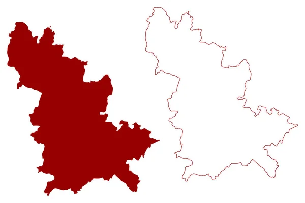ワイシャボン非大都市圏 イギリスと北アイルランド 儀式的な郡ウースターシャーまたは仕事 イギリス 地図ベクトル図 スケッチブック地図 — ストックベクタ