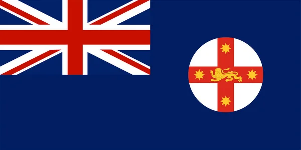 Σημαία Νέας Νότιας Ουαλίας Nsw Κοινοπολιτεία Της Αυστραλίας Λευκό Δίσκο — Διανυσματικό Αρχείο