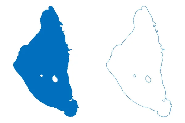 Lake Mar Menor Lagoon Konungariket Spanien Karta Vektor Illustration Klotskiss — Stock vektor