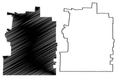 Calakmul Belediyesi (Özgür ve Egemen Campeche Eyaleti, Meksika, Meksika) harita vektör çizimi, çizim Calakmul haritası