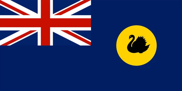 Прапор Західної Австралії Співдружність Австралії Жовтий Диск Чорним Лебедем — стоковий вектор