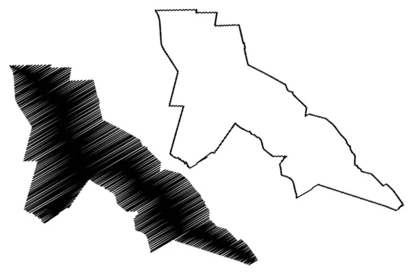 Escobedo市 墨西哥合众国科阿维拉德萨拉戈萨自由和主权州 地图矢量图解 手绘草图Escobedo地图 — 图库矢量图片