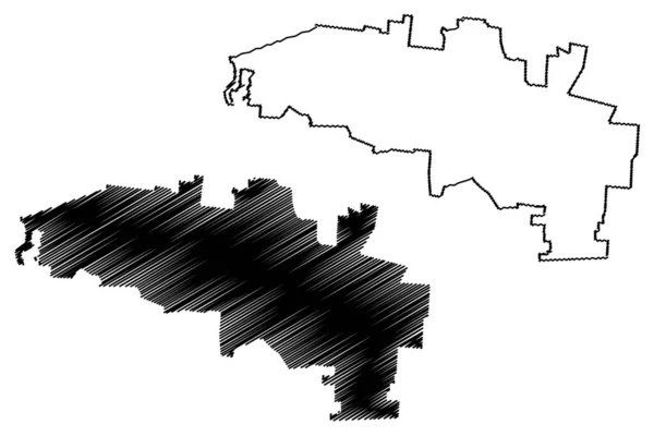 Município Hecelchakan Estado Livre Soberano Campeche México Estados Unidos Mapa — Vetor de Stock