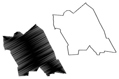 Lamadrid belediyesi (Özgür ve Egemen Coahuila de Zaragoza Eyaleti, Meksika, Meksika) harita vektör çizimi, karalama çizimi Lamadrid haritası