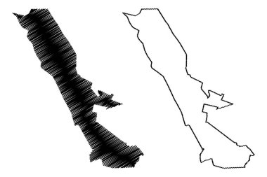 Nadadores Belediyesi (Özgür ve Egemen Coahuila de Zaragoza Eyaleti, Meksika, Meksika) harita vektör çizimi, çizim Nadadores haritası