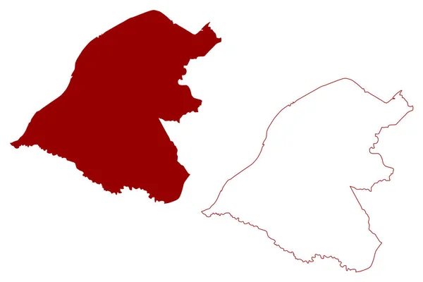 メトロポリタンボロ トラフォード イギリスと北アイルランド メトロポリタンと儀式的な郡のイギリス 地図ベクトル図 スケッチマップ — ストックベクタ