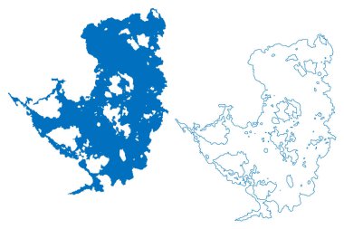 Koitere Gölü (Finlandiya Cumhuriyeti) harita vektör çizimi, karalama çizimi Koitere haritası