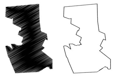 Sabinas Belediyesi (Özgür ve Egemen Coahuila de Zaragoza Eyaleti, Meksika, Meksika) harita vektör çizimi, karalama Sabinas haritası