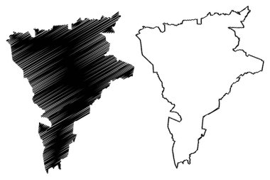 San Dimas belediyesi (Estado Libre y Soberano de Durango, Meksika, Meksika) harita vektör çizimi, karalama San Dimas haritası