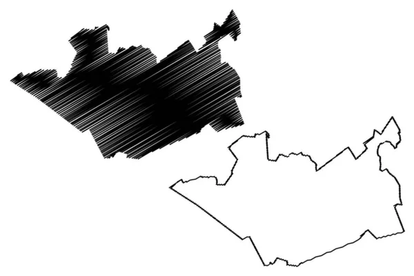 ルイス コルデロ自治体 Estado Libre Soberano Durango メキシコ アメリカ 地図ベクトル図 スケッチマップ — ストックベクタ