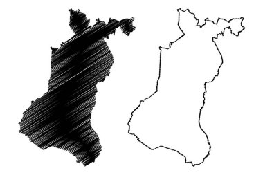 Ajuchitlan municipality (Free and Sovereign State of Guerrero, Mexico, United Mexican States) map vector illustration, scribble sketch Ajuchitlan del Progreso map