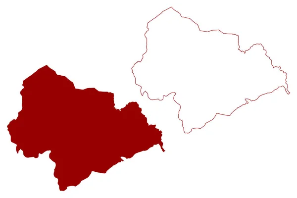 カルダーデールの大都市圏 イギリス 北アイルランド 大都市圏 儀式的な郡西ヨークシャー イギリス 地図ベクトル図 スクリプブルスケッチマップ — ストックベクタ