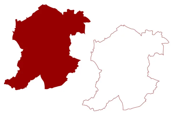 サンドウェルの大都市圏 グレートブリテンおよび北アイルランド連合王国 メトロポリタンおよび儀式的な郡西ミッドランド イギリス 地図ベクトル図 スケッチマップ — ストックベクタ