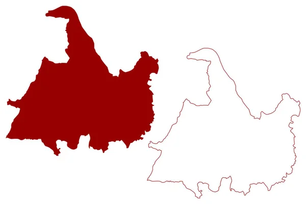 ソリフルの大都市圏 イギリス 北アイルランド 大都市圏 儀式的な郡のイギリス 地図ベクトル図 スケッチマップ — ストックベクタ