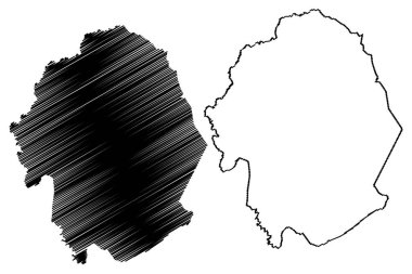 Ixcateopan municipality (Free and Sovereign State of Guerrero, Mexico, United Mexican States) map vector illustration, scribble sketch Ixcateopan de Cuauhtemoc map