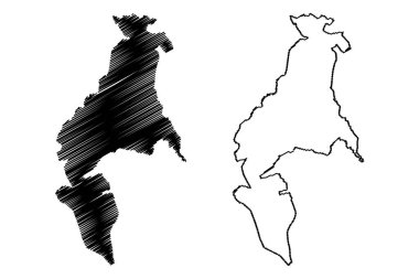 Malinaltepec belediyesi (Özgür ve Egemen Guerrero Eyaleti, Meksika, Meksika) harita vektör çizimi, çizim Malinaltepec haritası