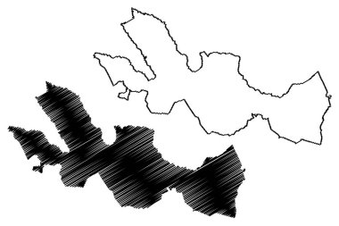 Pilcaya Belediyesi (Özgür ve Egemen Guerrero Eyaleti, Meksika, Meksika) harita vektör çizimi, karalama çizimi Pilcaya haritası