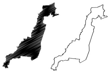 Purisima del Rincon municipality (Free and Sovereign State of Guanajuato, Mexico, United Mexican States) map vector illustration, scribble sketch map